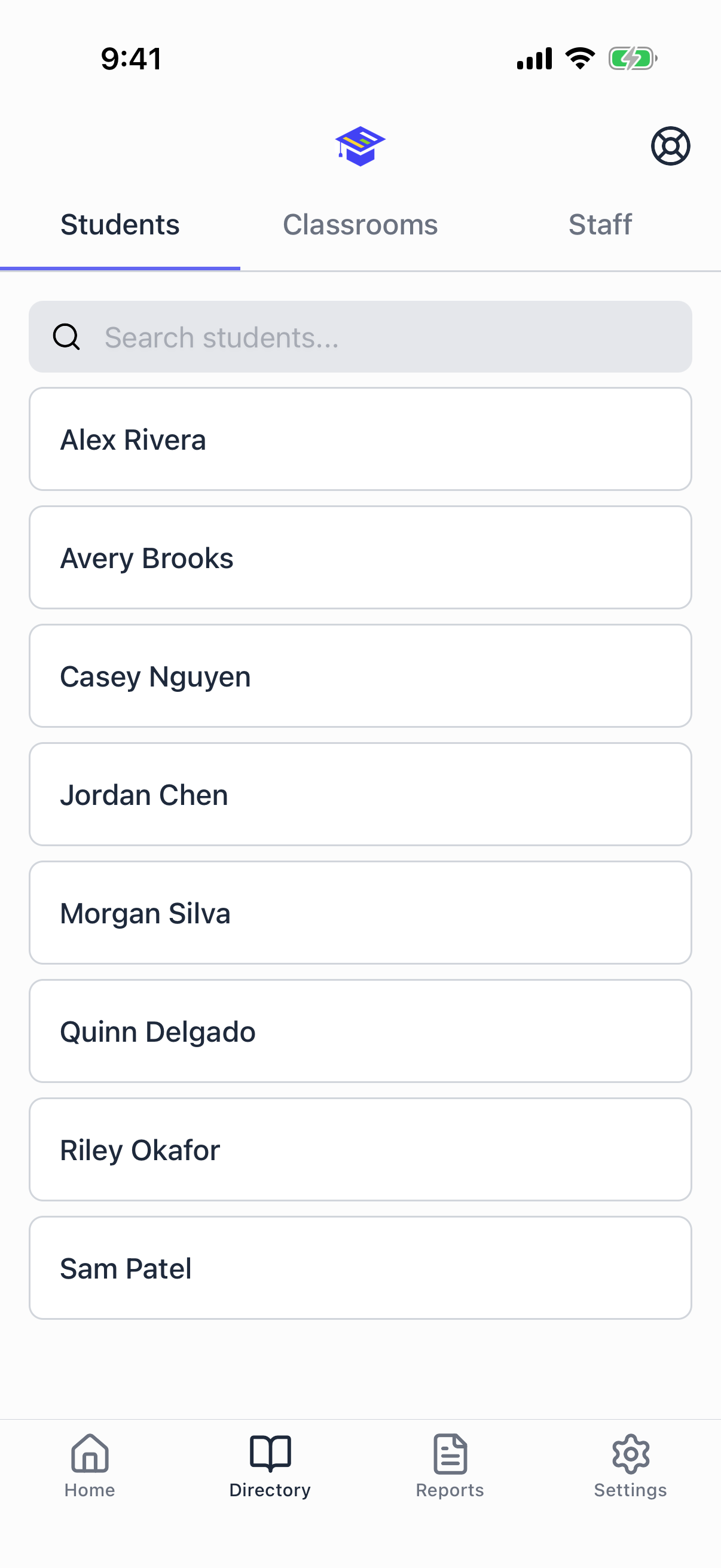 The directory tab